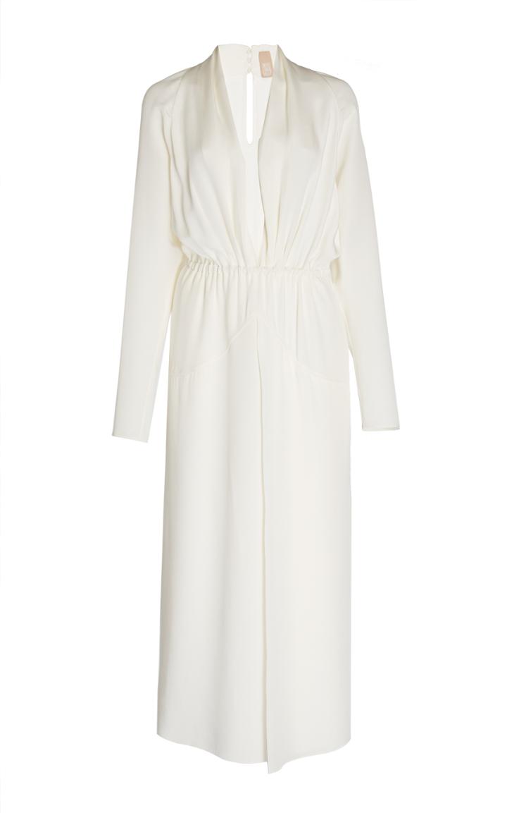 Pascal Millet Silk Crepe Long Sleeve Dress