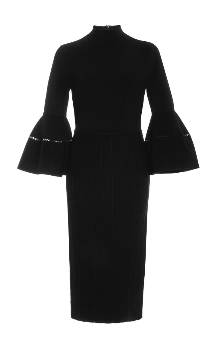 Lela Rose Flutter Sleeve Knit Dress