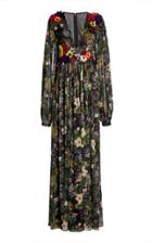 Moda Operandi Costarellos Minnitha Floral-appliqud Printed Chiffon Jumpsuit