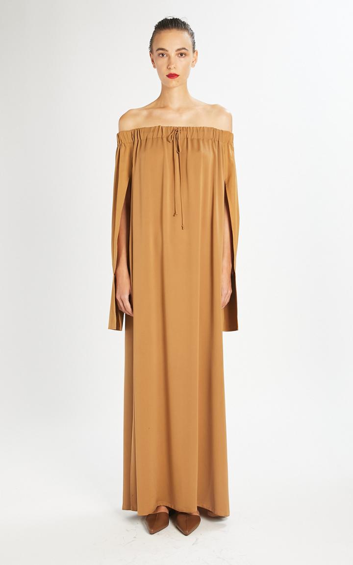 Moda Operandi Max Mara Amico Silk Off-the-shoulder Dress