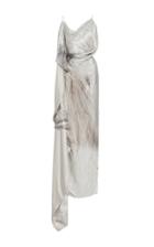 Christian Siriano Metallic Liquid Draped Gown