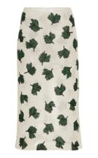 J. Mendel Embroidered Crepe Midi Skirt