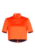 Delpozo Short Sleeve Cropped Top