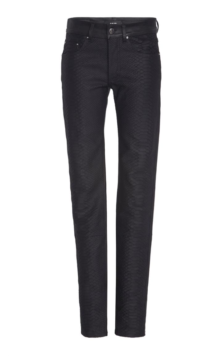 Amiri Half Printed Python Leather Pants