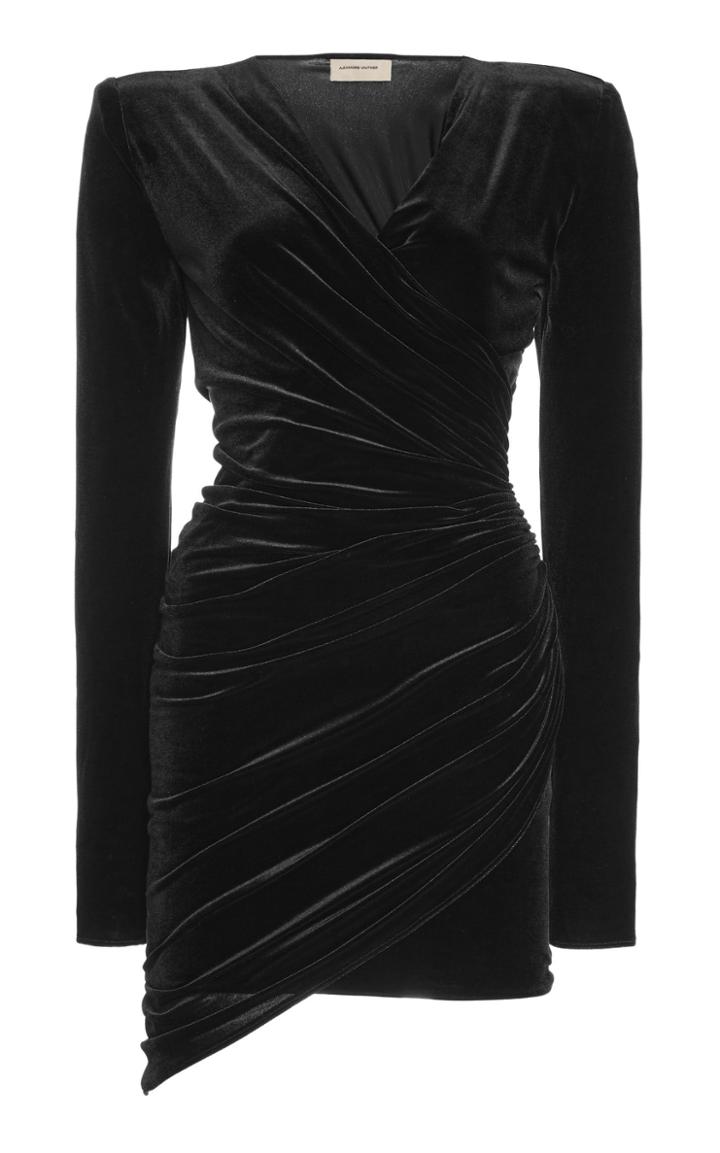 Alexandre Vauthier Ruched Velvet Mini Dress