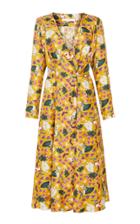 Christine Alcalay Saffron Print Midi Dress