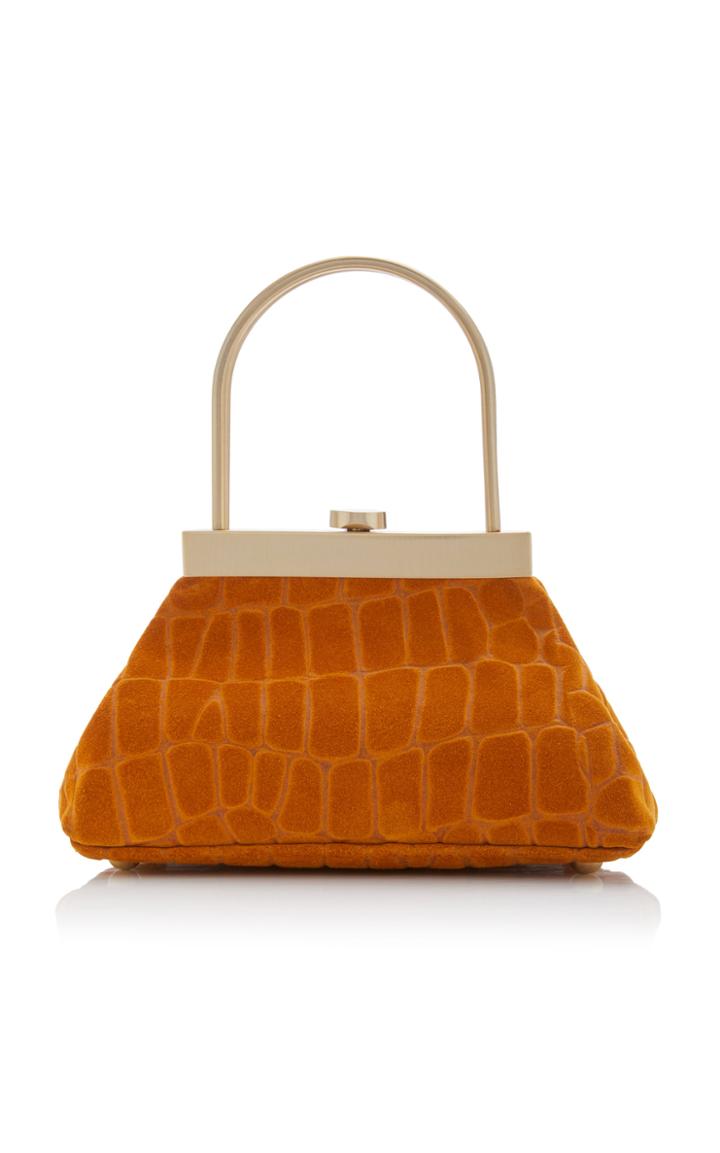 Cult Gaia Estelle Mini Croc-embossed Leather Top Handle Bag