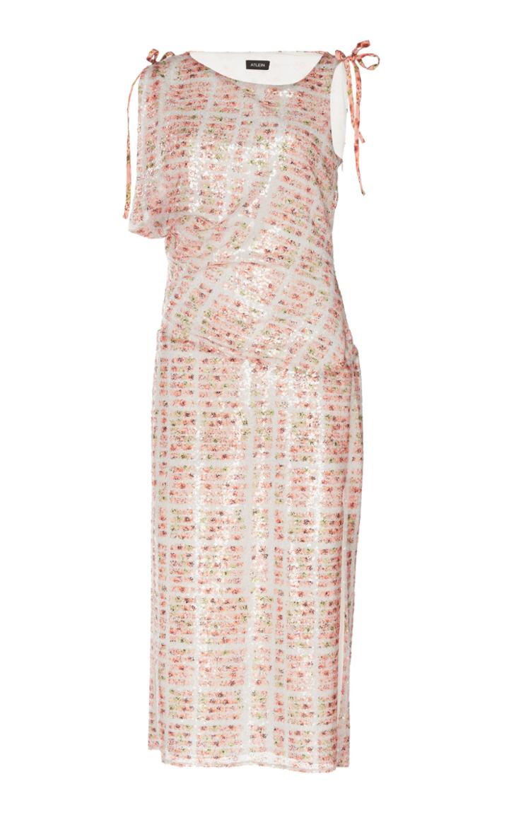 Atlein Draped Sequin Dress
