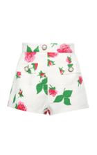 Moda Operandi Alessandra Rich Rose Printed Faille Shorts