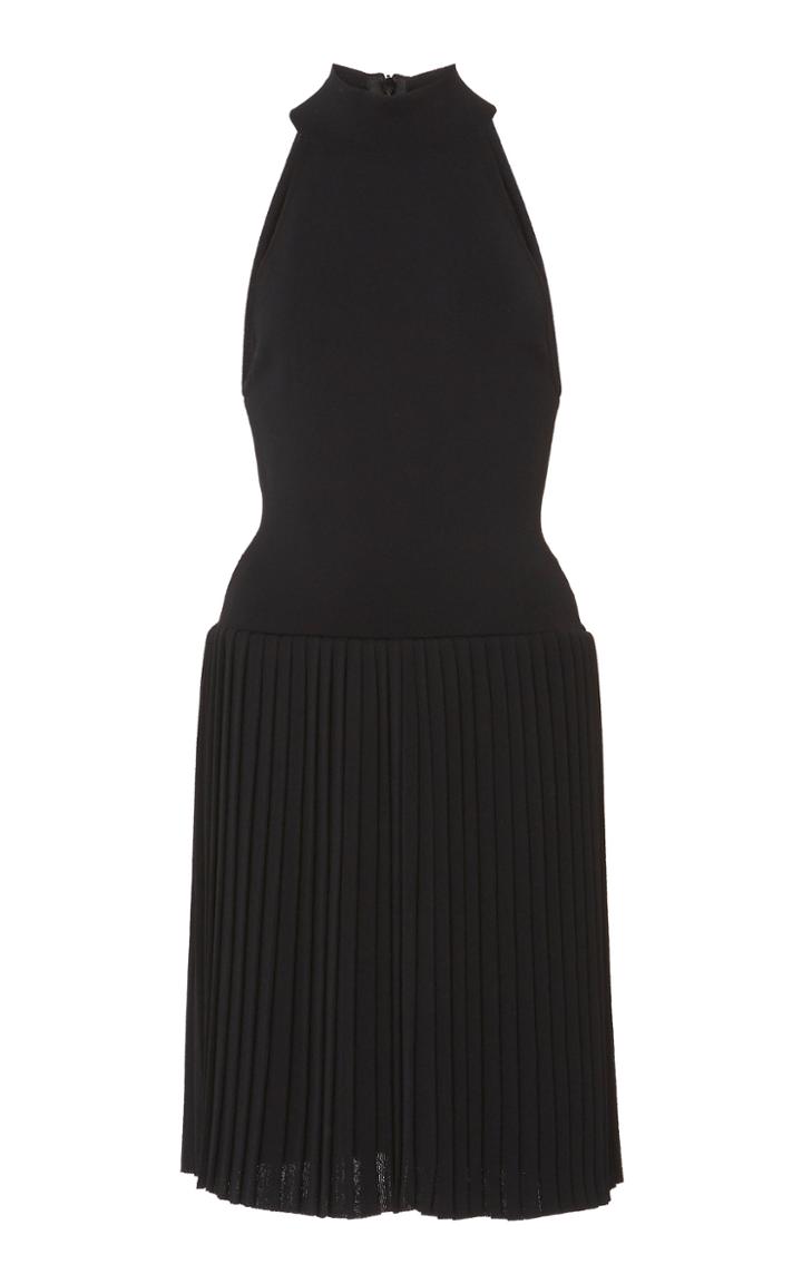 Alexandre Vauthier Pleated Crepe Halterneck Mini Dress