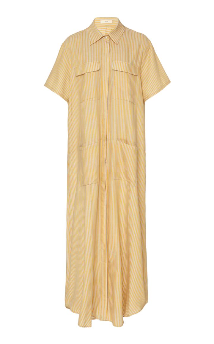 Matin Striped Long Cotton-blend Shirt Dress