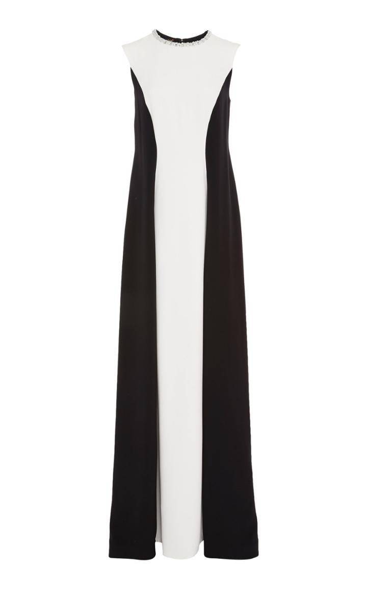Reem Acra Color Block Silk Gown