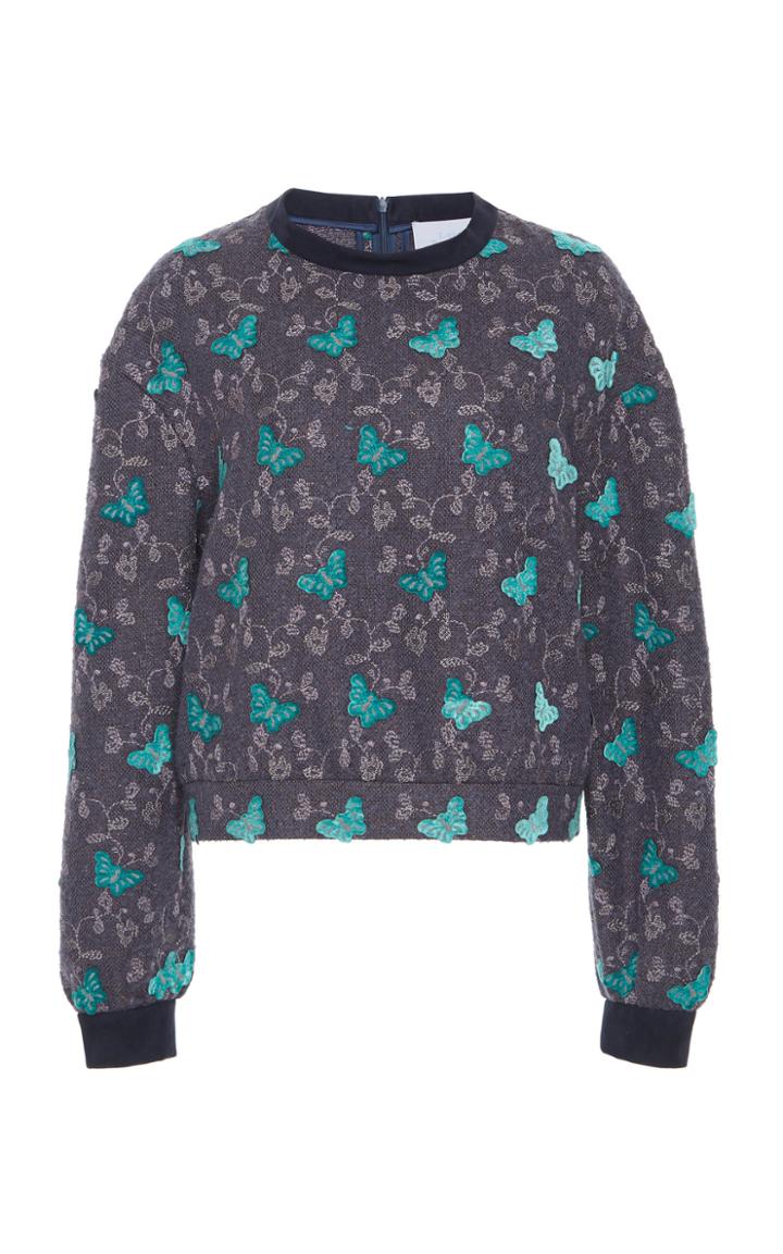 Luisa Beccaria Long Sleeve Butterfly Top