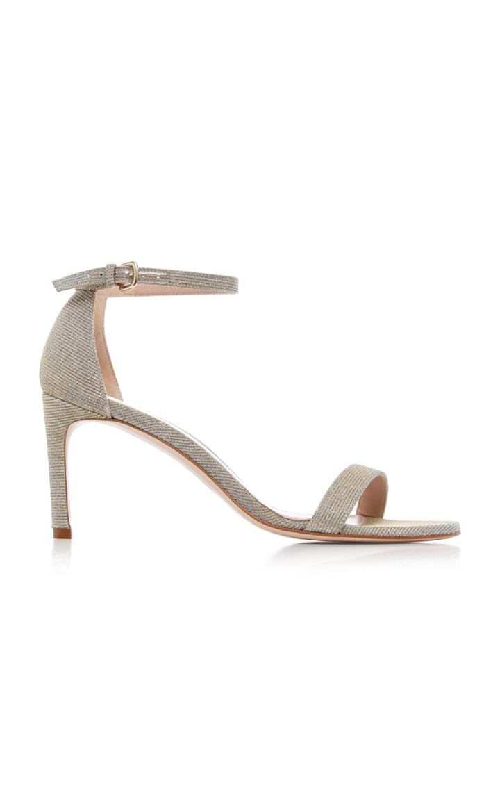 Stuart Weitzman Nunaked Metallic Woven Sandals