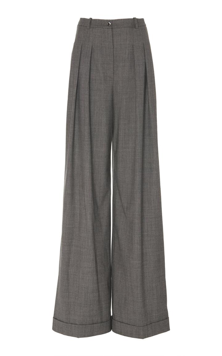 Michael Kors Collection Pleated Wool Wide-leg Pants