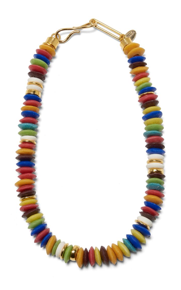 Lizzie Fortunato Laguna Gold-plated, Bone And Glass Necklace
