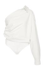 Max Mara Cresta One Shoulder Cotton Poplin Top