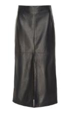 Victoria Beckham Nappa Leather Box-pleated Midi Skirt