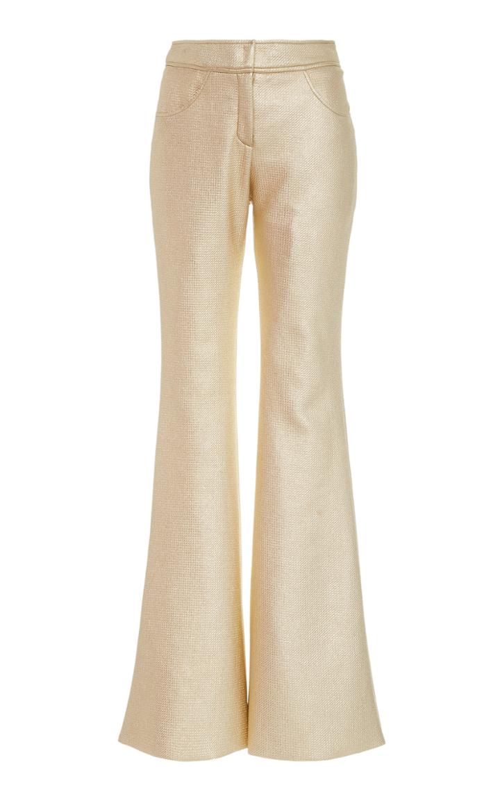 Moda Operandi Kalmanovich Metallic Flared-leg Trousers