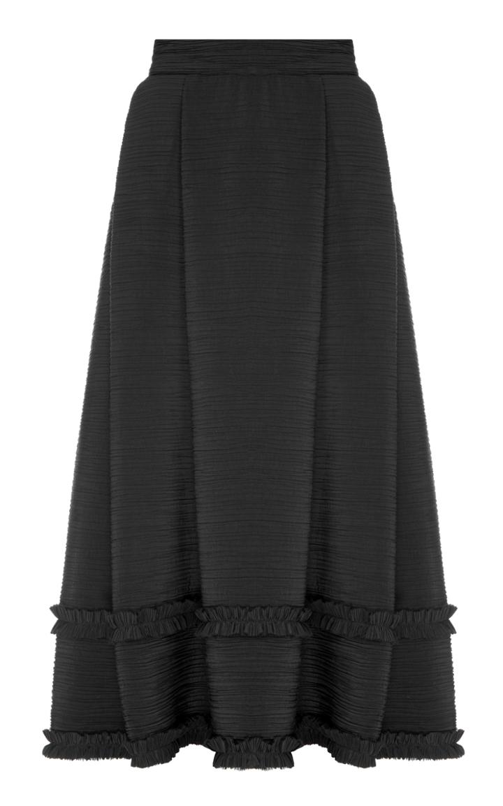 Flow The Label Black Pleated Ruffle Circle Skirt