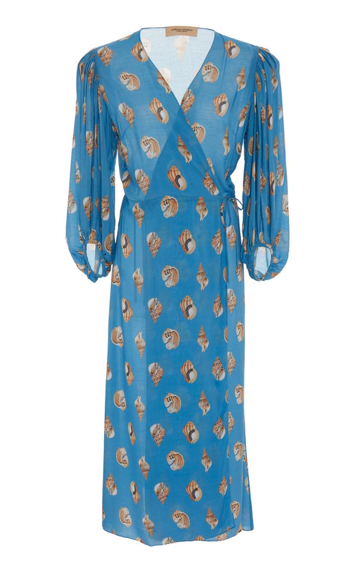 Adriana Degreas Printed Poplin Wrap Dress