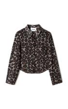 Moda Operandi Nanushka Trixie Leopard-print Jersey Cropped Shirt