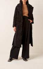 Common Leisure Love Belted Shearling Coat Size: 36