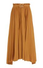 Moda Operandi Rejina Pyo Kiera Pleated Satin Midi Skirt Size: 8