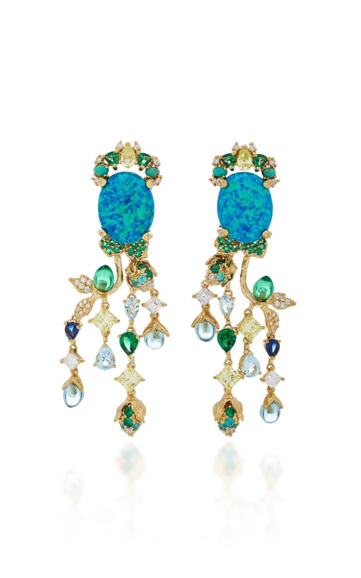 Anabela Chan Blue Passiflora Earrings