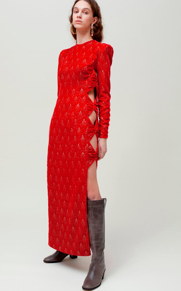 Moda Operandi Sandra Mansour Ciel Rouge Cutout Velvet Cutout Dress
