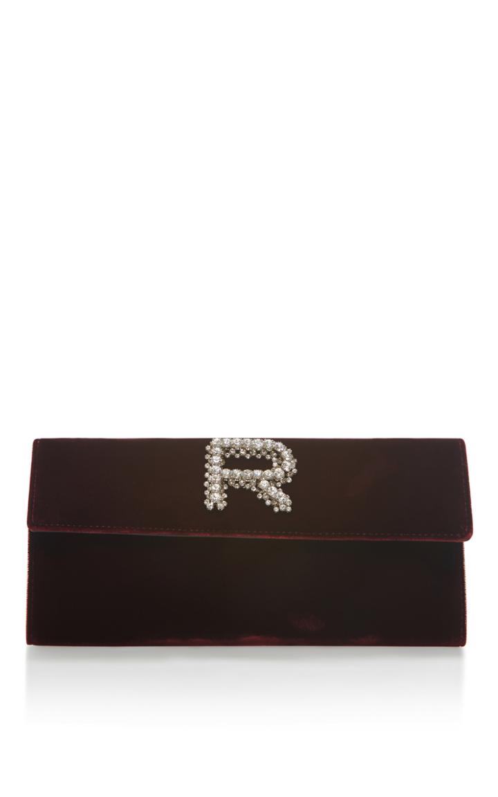 Rochas Velvet Rectangle Clutch