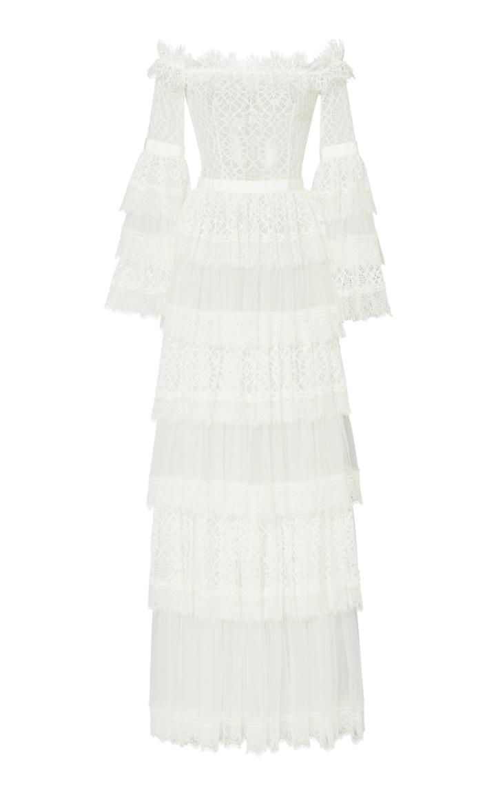 Zuhair Murad Off-the-shoulder Chantilly Lace Dress