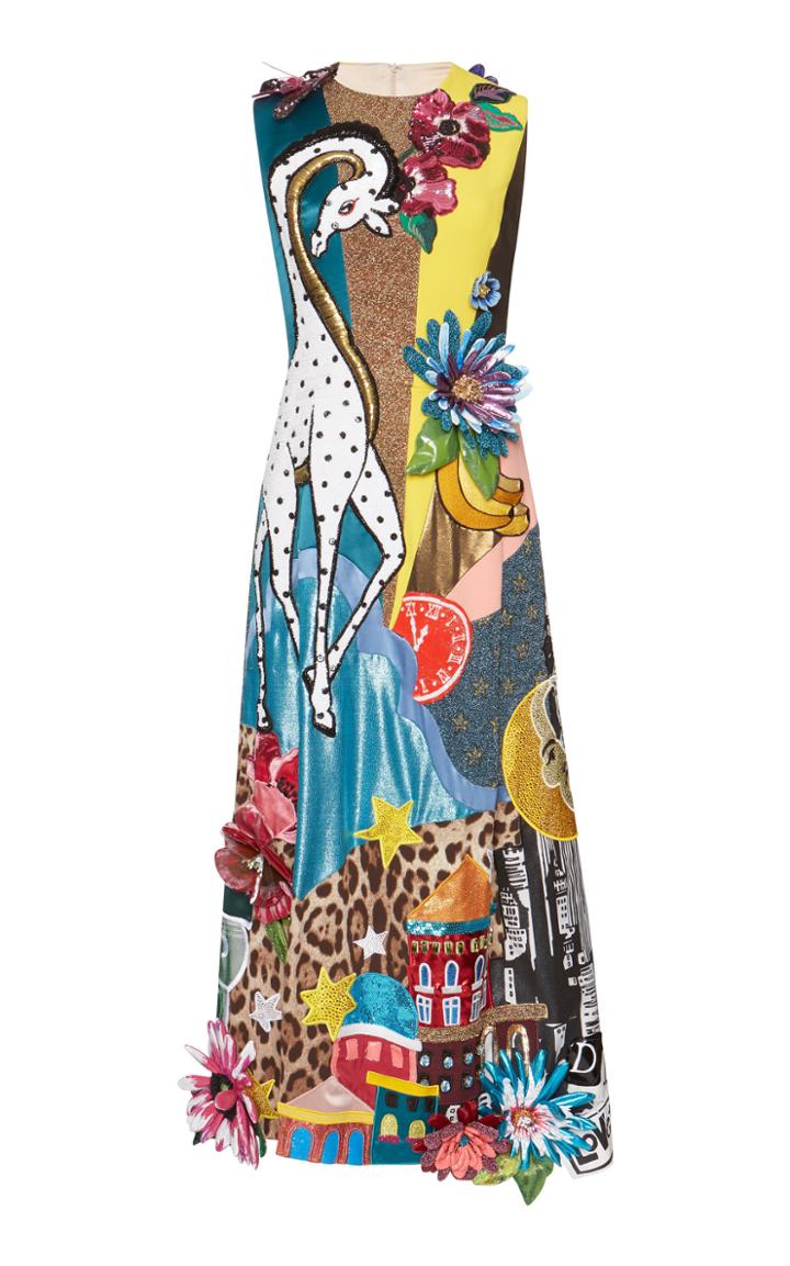 Dolce & Gabbana Mixed-print Patchwork Midi Dress