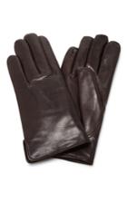 Maison Fabre Brown Leather And Rabbit Fur Gloves