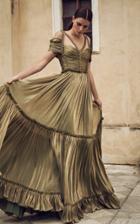 Moda Operandi Costarellos Gloriana Button-detailed Lurex Georgette Gown