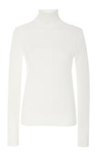 Vince Fitted Wool And Silk Blend Turtleneck Top