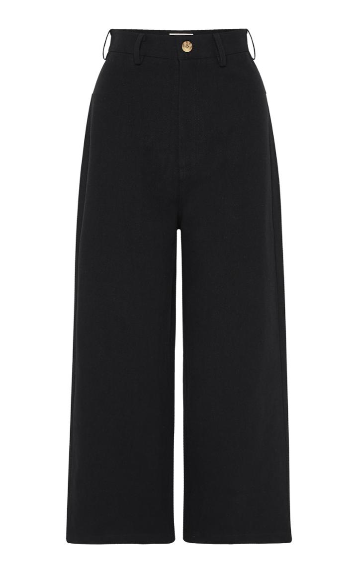 St. Agni Jerry Cotton-linen Cropped Straight-leg Pants