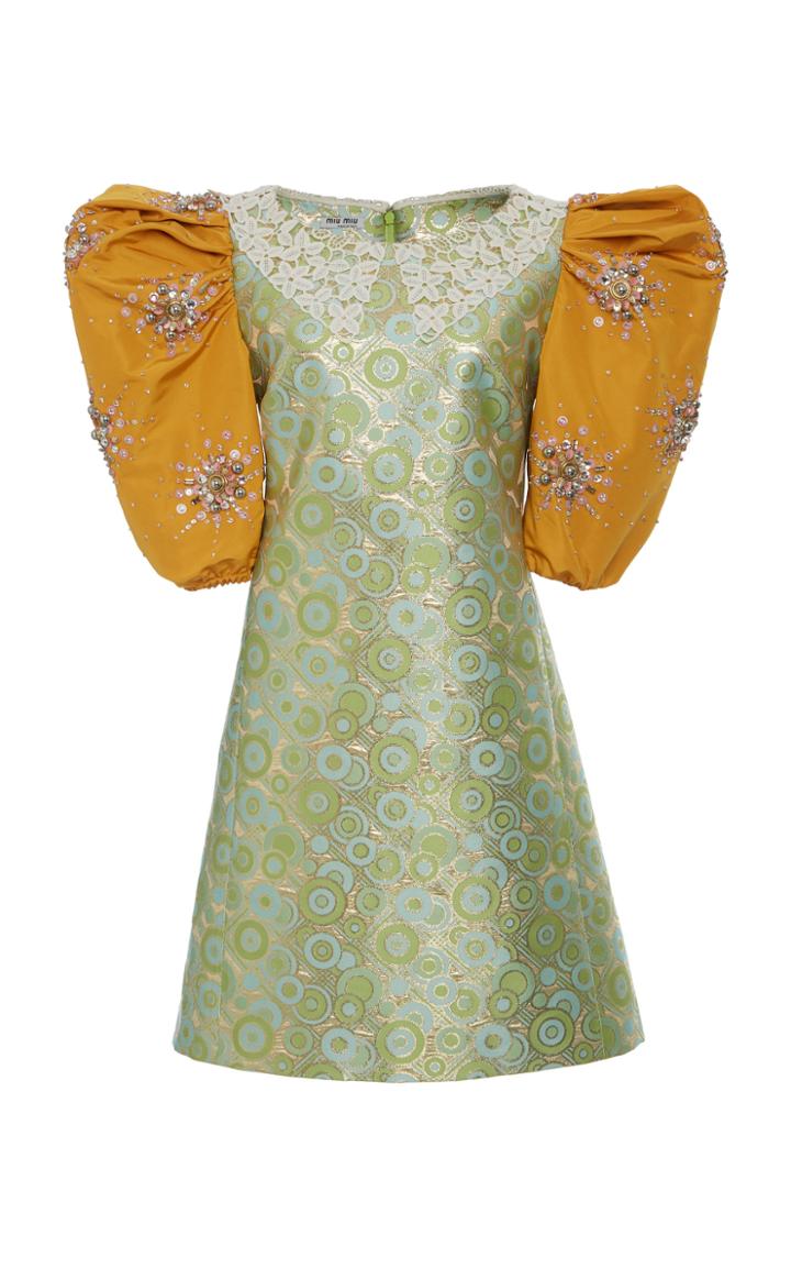 Miu Miu Collared Puff Sleeve Dress