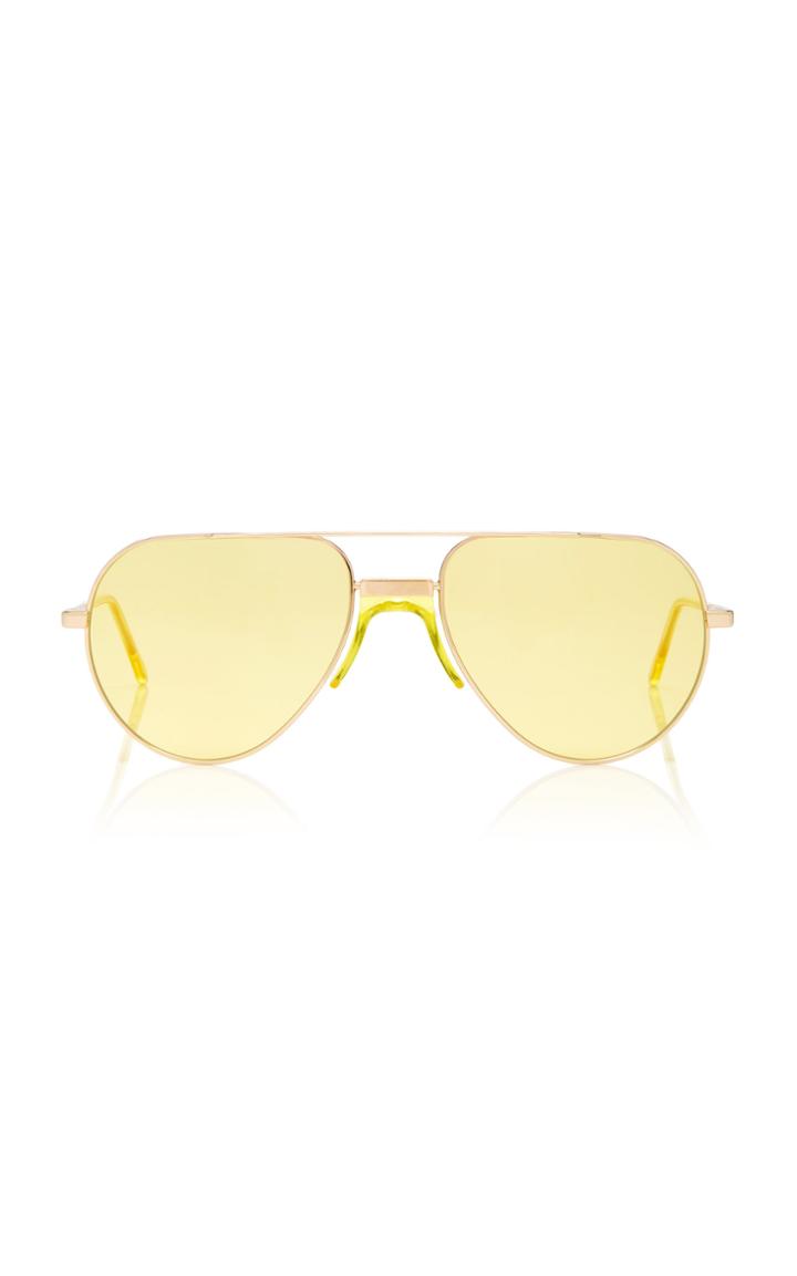 Andy Wolf Eyewear Yellow-tinted Metal Aviator Sunglasses