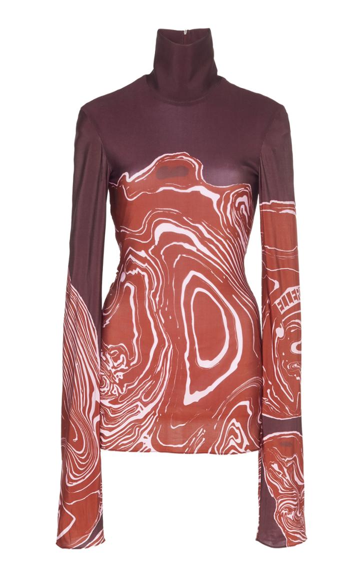 Ellery Oversized Satin-trimmed Crepe Tunic Top