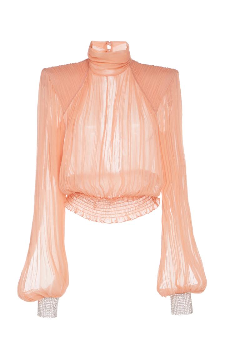 Nina Ricci Pleated Silk Crepe Top