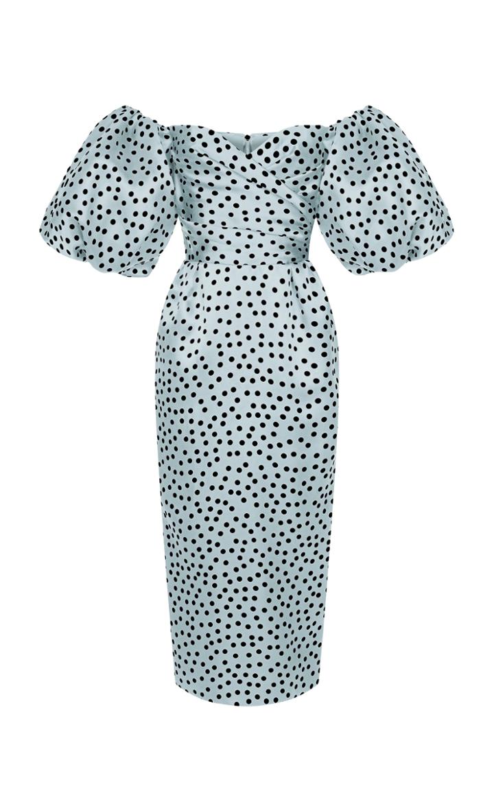 Rasario Polka-dot Silk Organza Off-the-shoulder Midi Dress