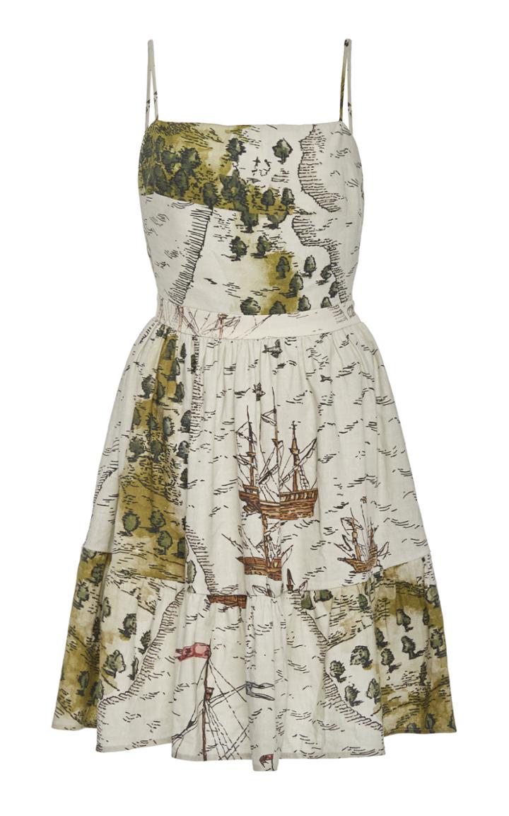 Moda Operandi Andres Otalora Santo Domingo Printed Linen Mini Dress Size: 2
