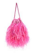 Attico Ostrich Feather Embellished Pouch