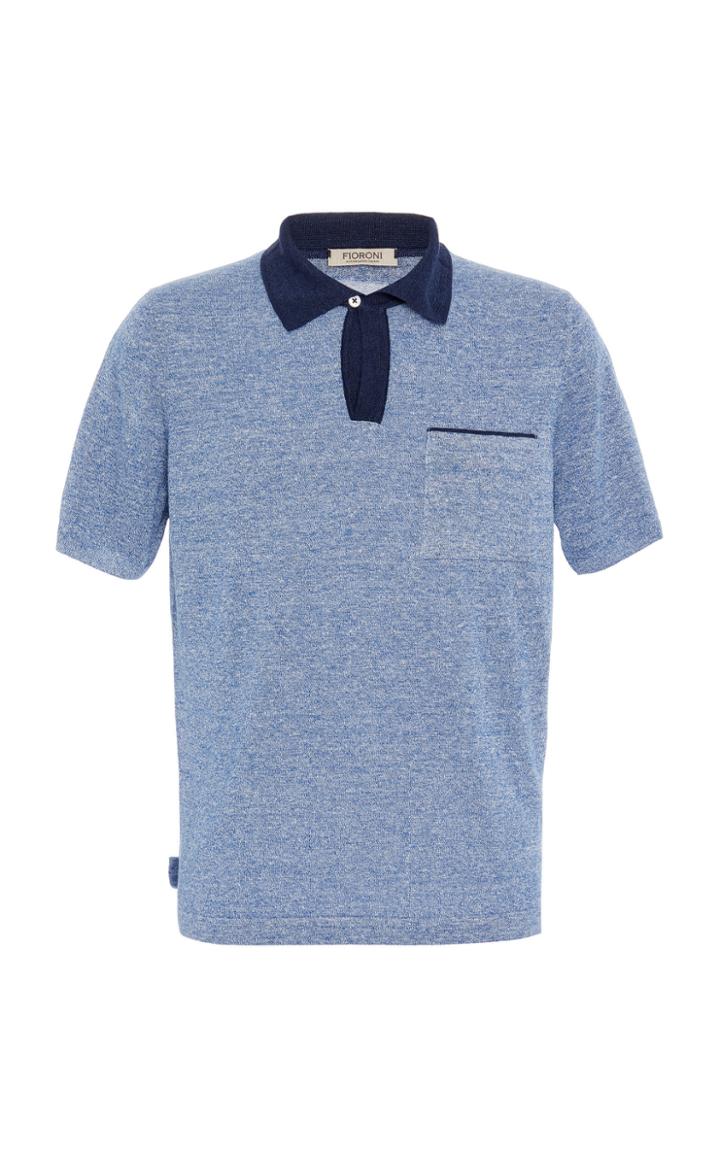 Fioroni Mlange Linen And Cotton-blend Polo Shirt