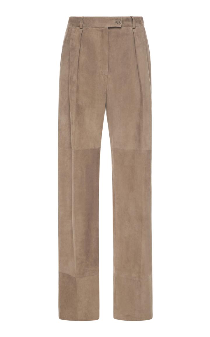 Alberta Ferretti Suede High Waisted Trouser