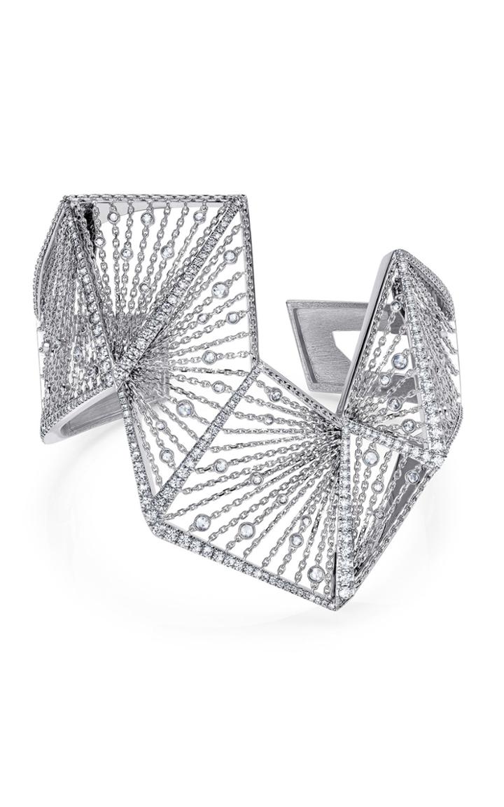 Mike Joseph White Gold And White Diamond Angular Bracelet