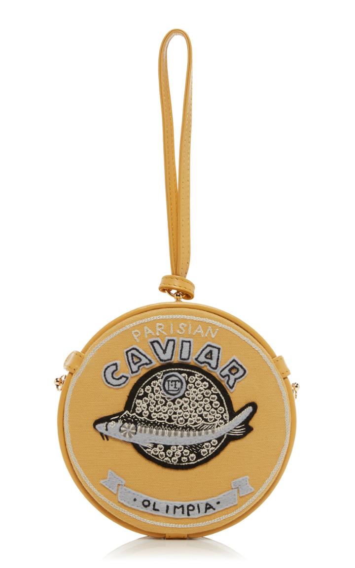 Moda Operandi Olympia Le-tan Double Handles Yellow Caviar Top Handle Bag