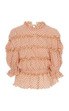 Rejina Pyo Mina Striped Ruffle Cotton-blend Blouse