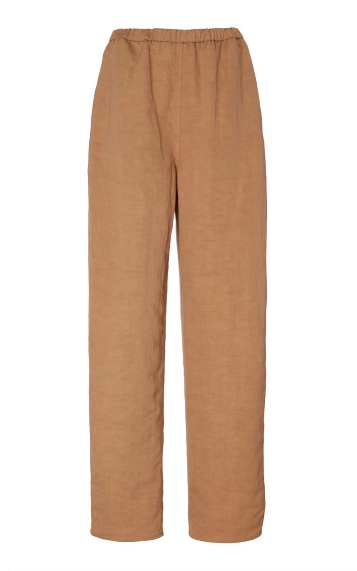 Sally Lapointe Linen-blend Straight-leg Pants